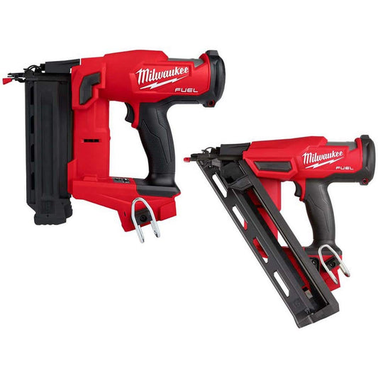 M18 FUEL Brushless Cordless 18-Gauge Brad Nailer w/M18 FUEL Brushless Cordless 15-Gauge Angled Finish Nailer