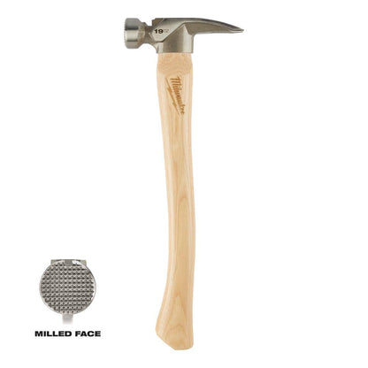 19 oz. Wood Milled Face Hickory Framing Hammer