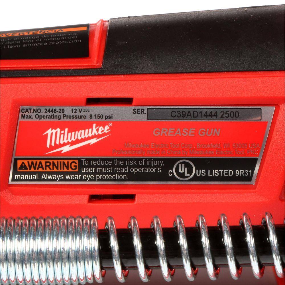M12 12-Volt Lithium-Ion Cordless Grease Gun with M12 12-Volt Lithium-Ion CP High Output 2.5 Ah Battery Pack