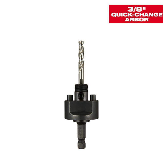 3/8 in. Quick Change Large Hole Saw Arbor W/ Pilot Drill Bit