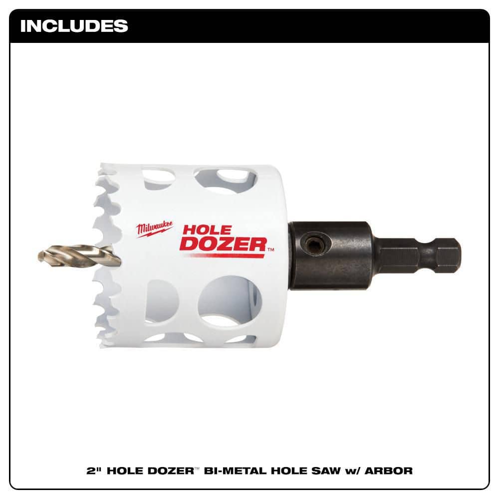 2 in. Hole Dozer Bi-Metal Hole Saw with 3/8 in. Arbor & Pilot Bit