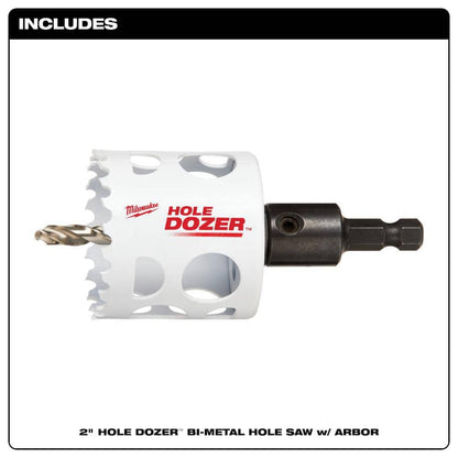 2 in. Hole Dozer Bi-Metal Hole Saw with 3/8 in. Arbor & Pilot Bit