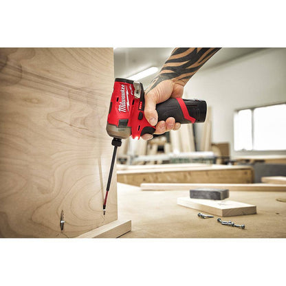M12 FUEL SURGE 12V Lithium-Ion Brushless Cordless 1/4 in. Hex Impact Driver Compact Kit w/ M12 3/8 in. Ratchet