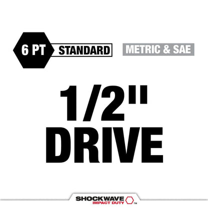 SHOCKWAVE Impact-Duty 1/2 in. Drive Metric and SAE Standard Impact PACKOUT Socket Set (27-Piece)