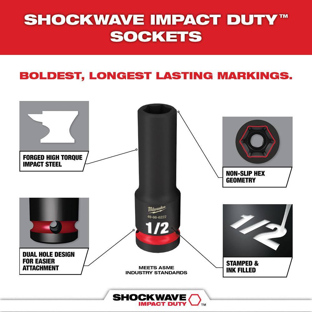 SHOCKWAVE Impact-Duty 1/2 in. Drive Metric and SAE Deep Well Impact PACKOUT Socket Set (31-Piece)