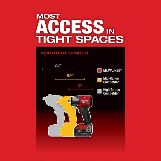 M18 FUEL Gen-2 18V Lithium-Ion Brushless Cordless Mid Torque 1/2 in. Impact w/Fring w/5.0 ah Resistant Battery