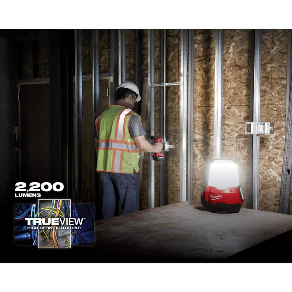 M18 18-Volt 2200 Lumens Cordless Radius LED Compact Site Light with Flood Mode (Tool-Only)