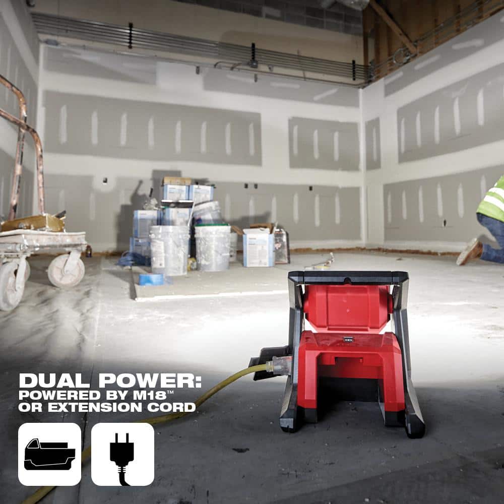 M18 GEN-2 18-Volt Lithium-Ion Cordless 4000 Lumens ROVER LED AC/DC Flood Light and M18 Compact Inverter