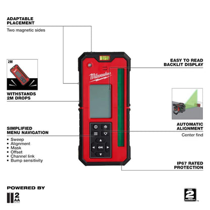 M18 2000 ft. Red Exterior Rotary Laser Level Kit with Receiver and Receiver Clamp