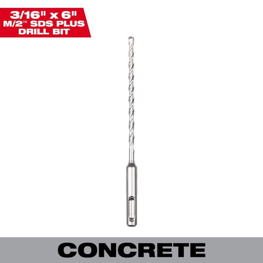3/16 in. x 6 in. 2-Cutter SDS-PLUS Carbide Drill Bit