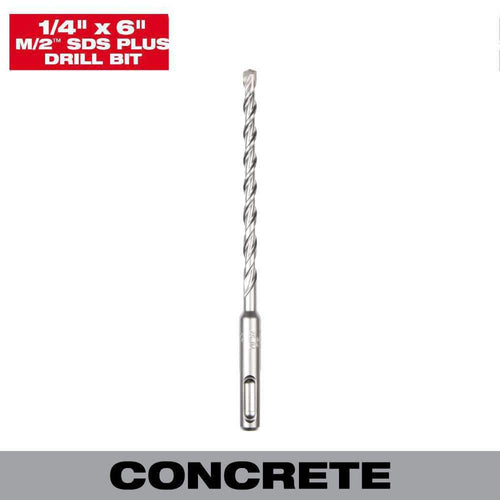 1/4 in. x 6 in. 2-Cutter SDS-PLUS Carbide Drill Bit