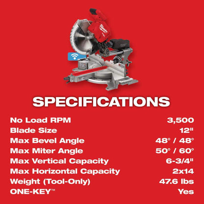 M18 FUEL 18V Lithium-Ion Brushless 12 in. Cordless Dual Bevel Sliding Compound Miter Saw with 8-1/4 in. Table Saw