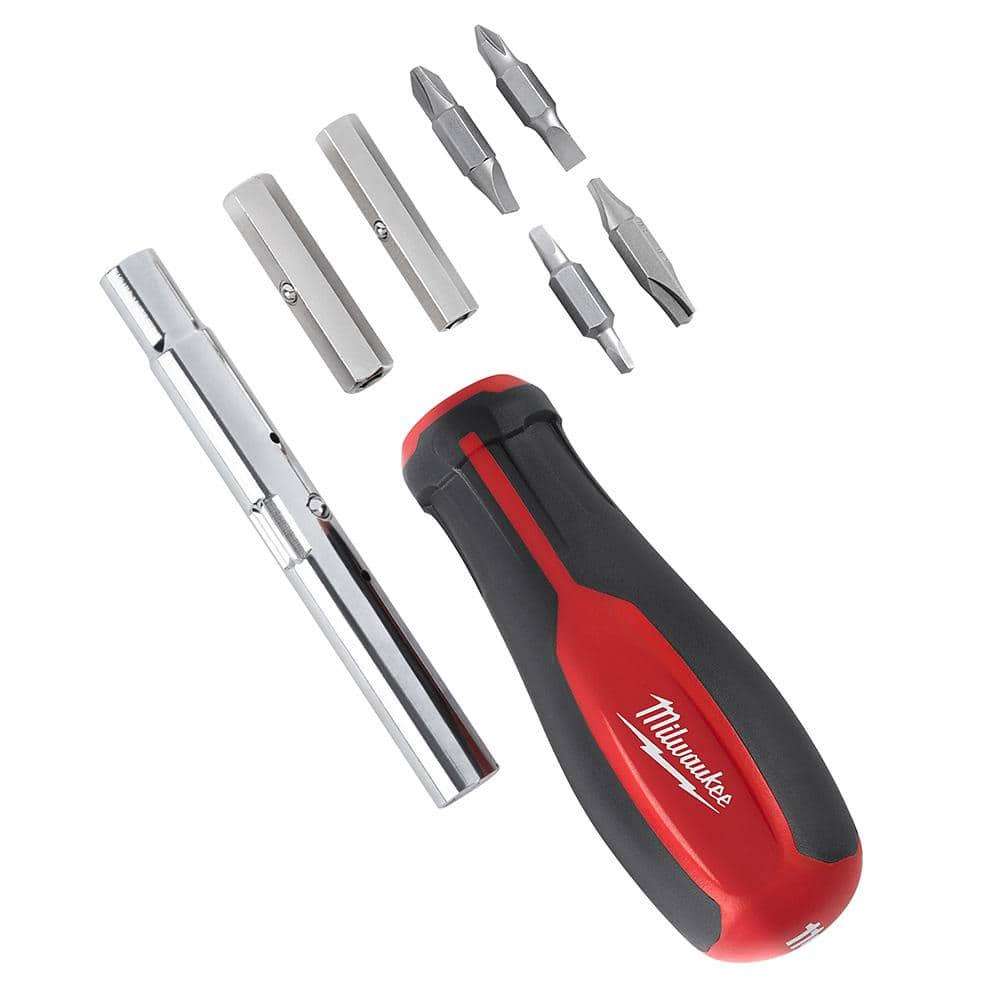 11-in-1 Multi-Tip Combination Screwdriver with Square Drive Bits