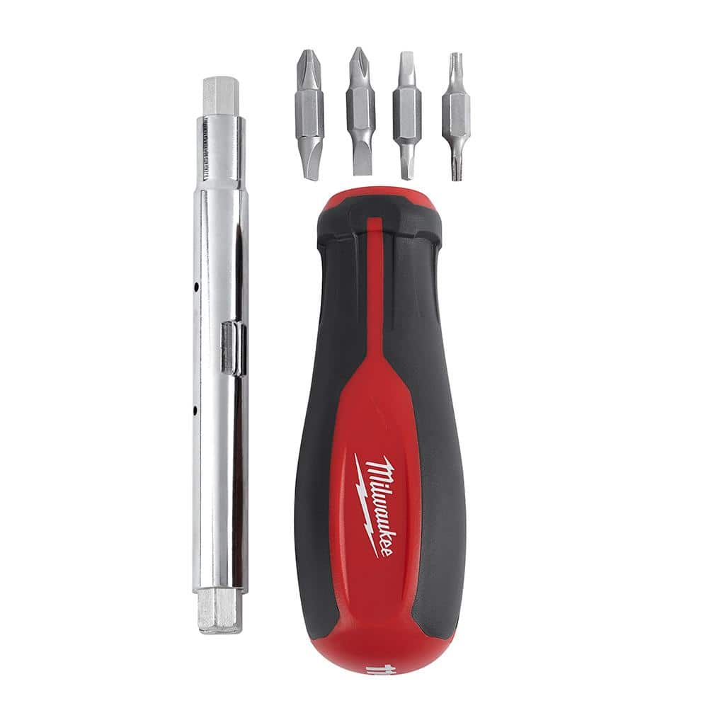 11-in-1 Multi-Tip Combination Screwdriver with Square Drive Bits