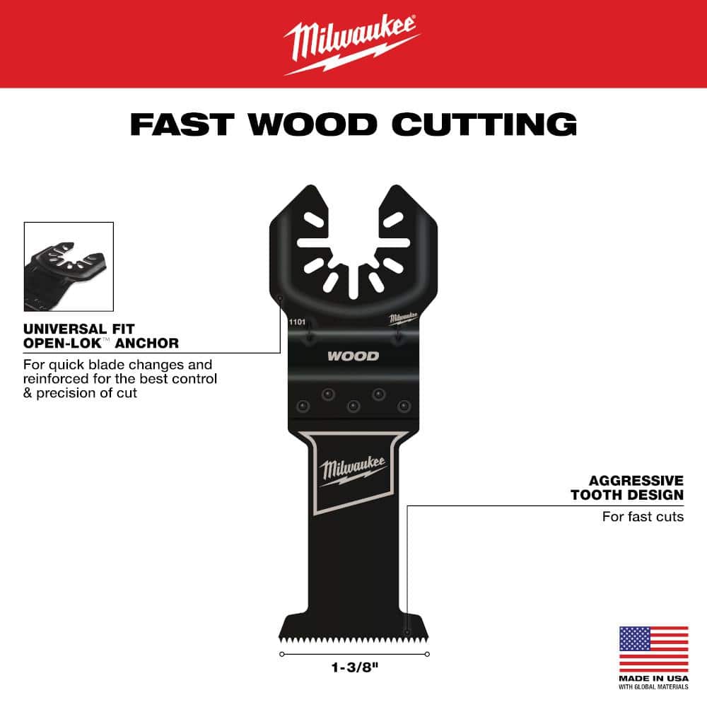 1-3/8 in. High Carbon Steel Universal Fit Wood Cutting Multi-Tool Oscillating Blade (3-Pack)