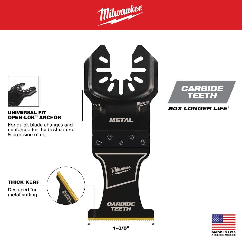 1-3/8 in. Carbide Universal Fit Extreme Metal Cutting Multi-Tool Oscillating Blade (2-Pack)