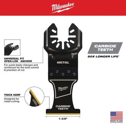 1-3/8 in. Carbide Universal Fit Extreme Metal Cutting Multi-Tool Oscillating Blade (2-Pack)