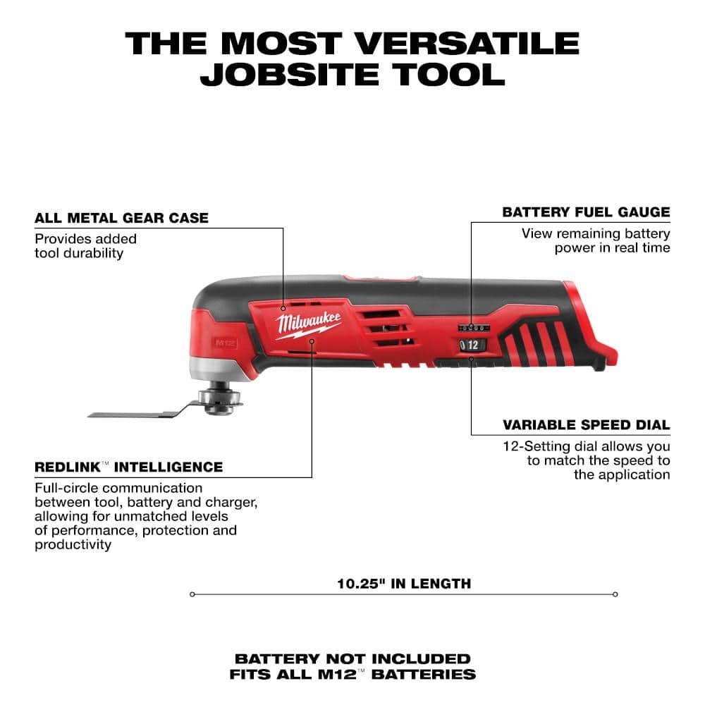 M12 12V Lithium-Ion Cordless Oscillating Multi-Tool (Tool-Only)