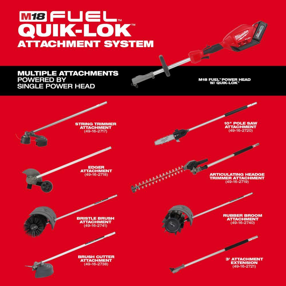 M18 FUEL 18V Lithium-Ion QUIK-LOK String Trimmer/Blower Combo Kit with Edger, Hedge Trimmer and Pole Saw (5-Tool)