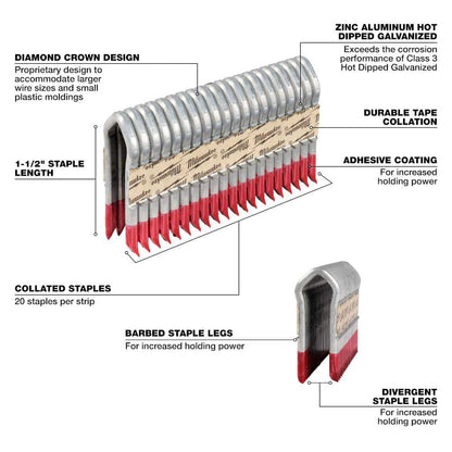 1-1/2 in. 9-Gauge Galvanized Staples for M18 FUEL Utility Fencing Stapler (960 Per Box)