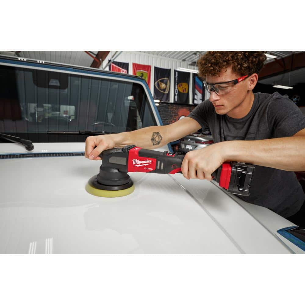 M18 FUEL18V Lithium-Ion Brushless Cordless 15MM DA Polisher (Tool-Only) w/HIGH OUTPUT XC 8.0 Ah Battery