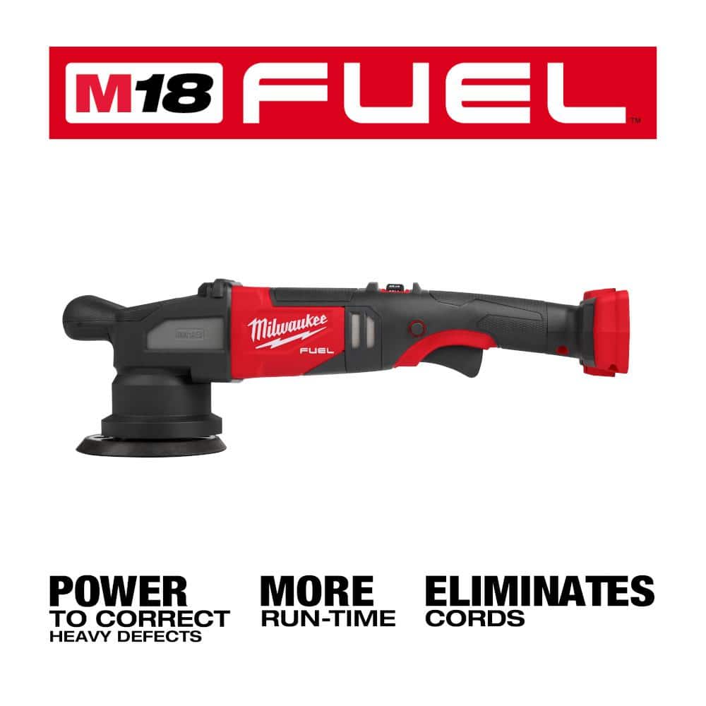 M18 FUEL18V Lithium-Ion Brushless Cordless 15MM DA Polisher (Tool-Only) w/HIGH OUTPUT XC 8.0 Ah Battery