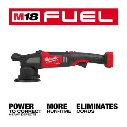 M18 FUEL18V Lithium-Ion Brushless Cordless 15MM DA Polisher (Tool-Only) w/HIGH OUTPUT XC 8.0 Ah Battery