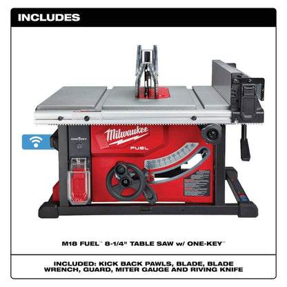 M18 FUEL ONE-KEY 18-Volt Lithium-Ion Brushless Cordless 8-1/4 in. Table Saw (Tool-Only)