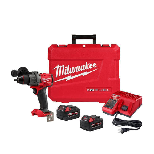 M18 FUEL 18V Lithium-Ion Brushless Cordless 1/2 in. Drill/Driver Kit W/(2) 5.0Ah Batteries, Charger, and Hard Case