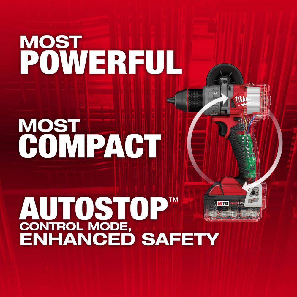 M18 FUEL 18V Lithium-Ion Brushless Cordless 1/2 in. Drill/Driver Kit W/(2) 5.0Ah Batteries, Charger, and Hard Case