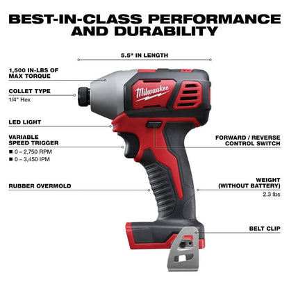 M18 18V Lithium-Ion Cordless Combo Kit 7-Tool with Screwdriver Bit Set and Multi-Tool Blade Set