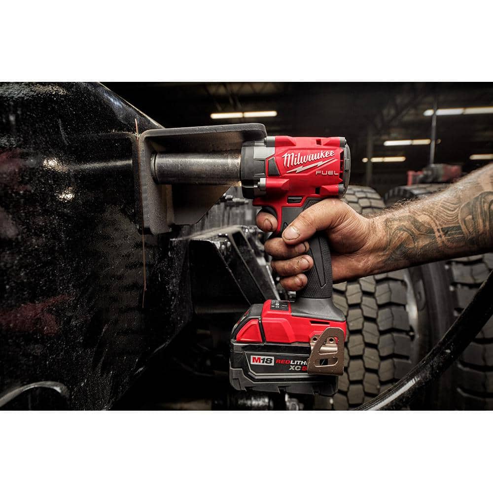 M18 FUEL 18V Lithium-Ion Brushless Cordless Grinder & 3/8 in. Impact Wrench Combo Kit (2-Tool) w/ Two 5Ah Batteries