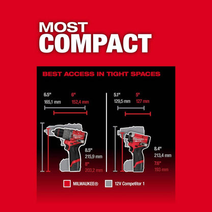 M12 FUEL 12-Volt Lithium-Ion Brushless Cordless Hammer Drill and Impact Driver Combo Kit (2-Tool) with Impact Wrench