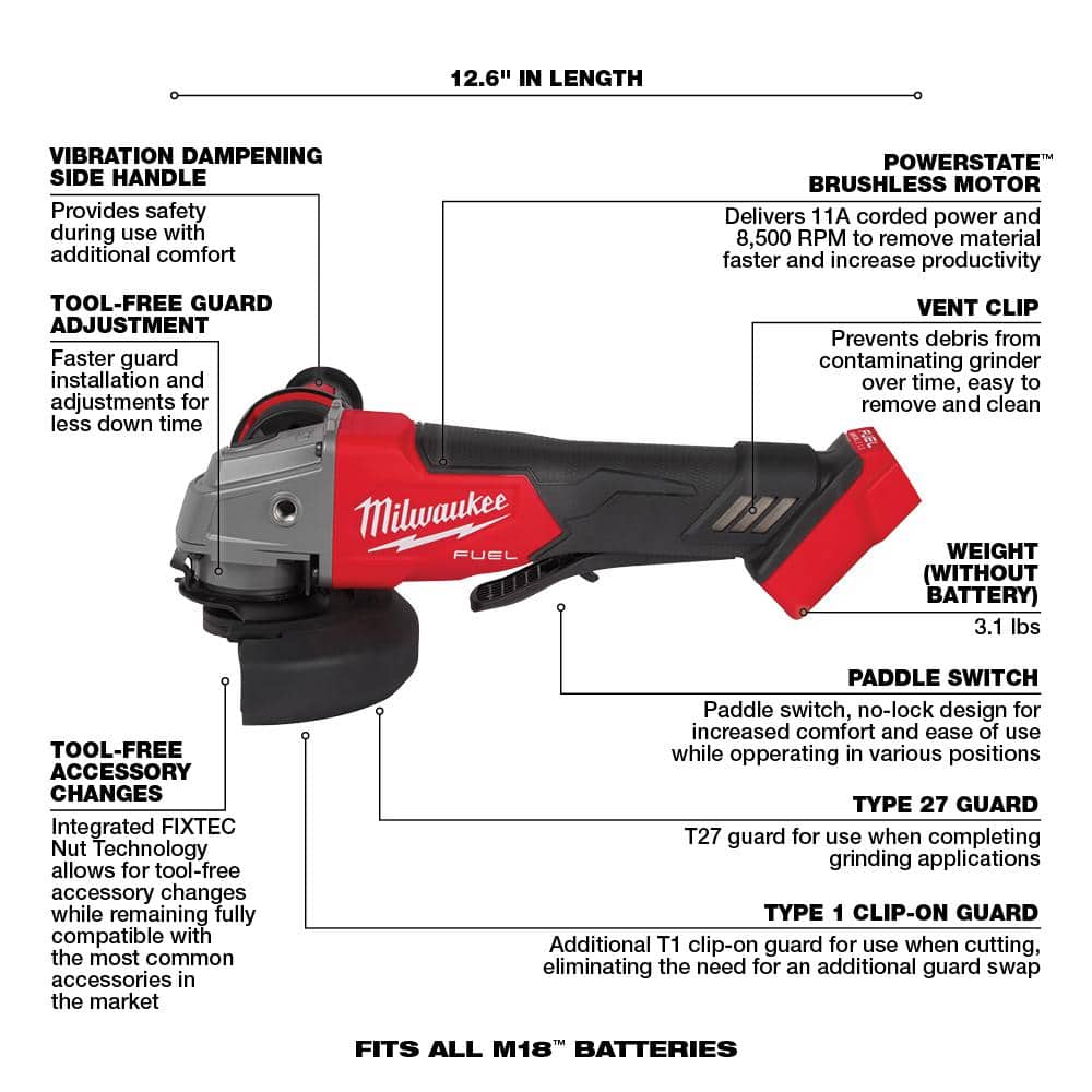 M18 FUEL 18V Lithium-Ion Brushless Cordless Combo Kit with (2) 1/2 in. Impact Wrenches w/Friction Ring (9-Tool)