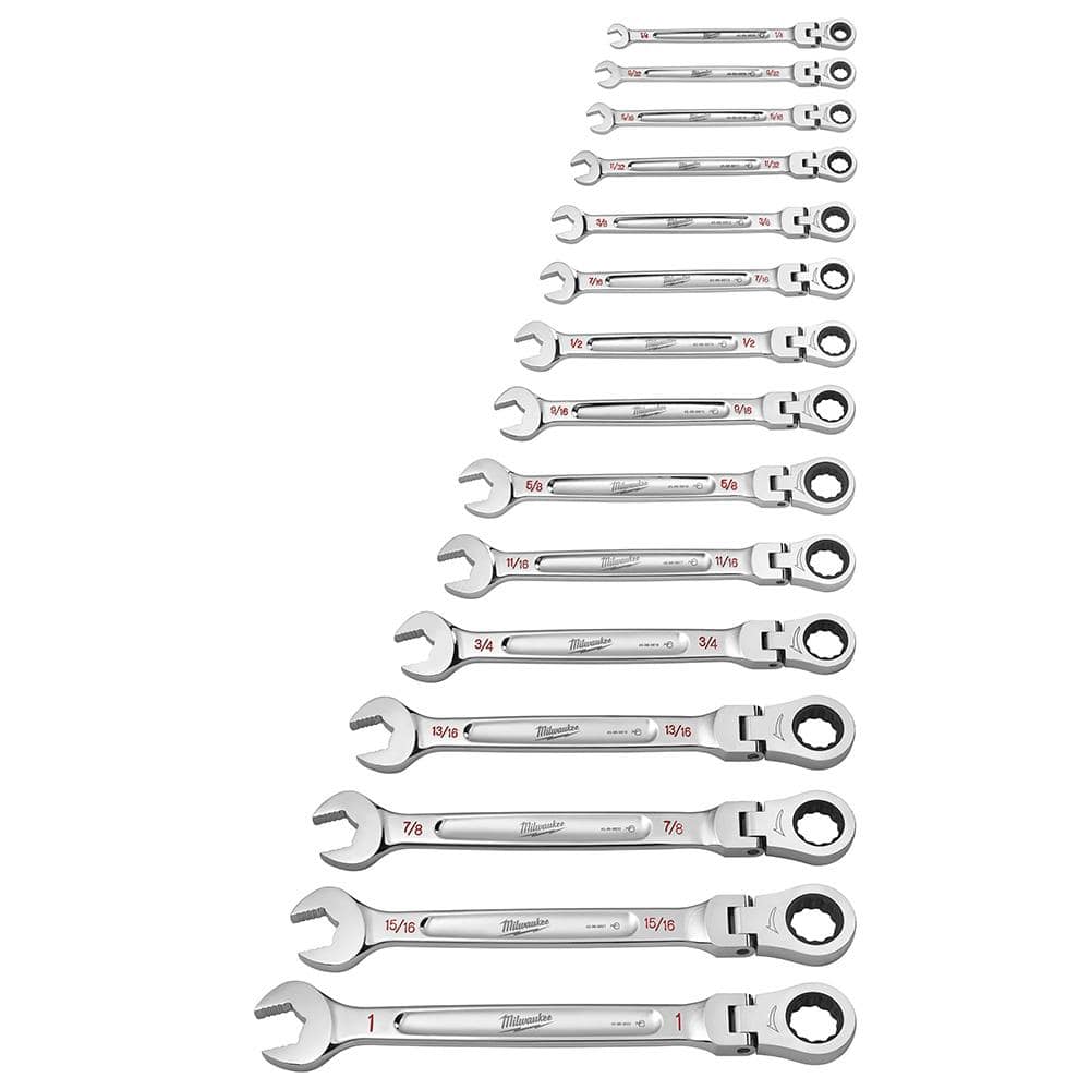 144-Position Flex-Head Ratcheting Combination Wrench Set SAE and METRIC (30-Piece)