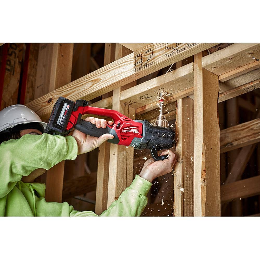 M18 FUEL GEN II 18-Volt Lithium-Ion Brushless Cordless 1/2 in. Hole Hawg Right Angle Drill with M18 FUEL Hackzall