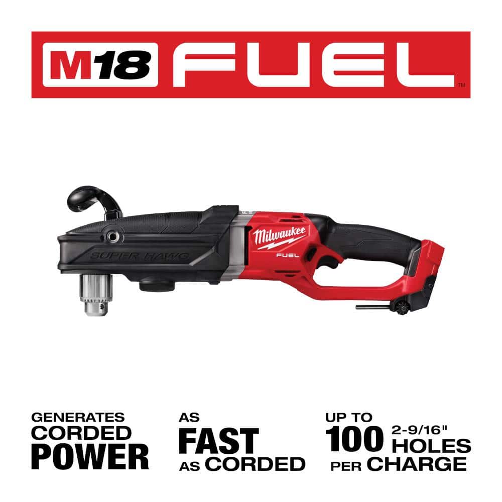 M18 FUEL 18V Lithium-Ion Brushless Cordless GEN 2 SUPER HAWG 1/2 in. Right Angle Drill (Tool-Only)