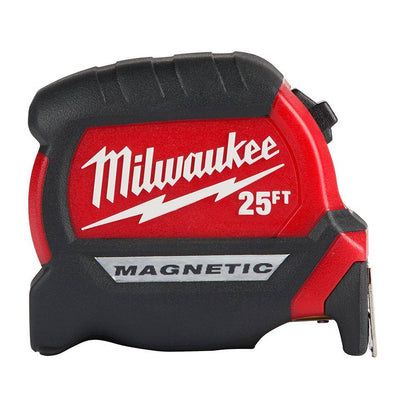 25 ft. x 1-1/16 in. Compact Magnetic Tape Measure with 15 ft. Reach