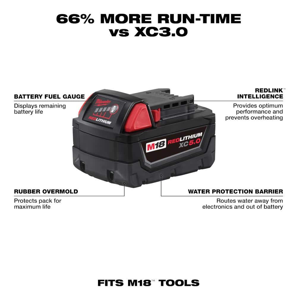 M18 18-Volt 1/4 hp. Lithium-Ion Cordless Transfer Pump with M18 18-Volt 5.0 Ah Lithium-Ion XC Battery Pack