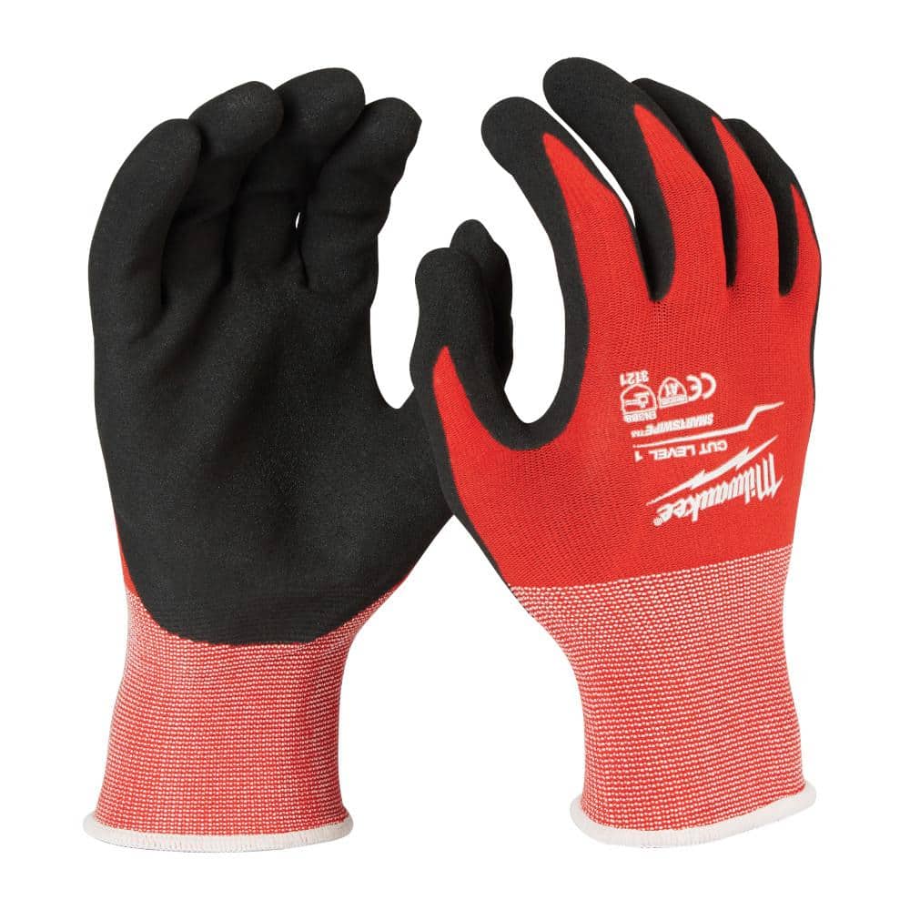 X-Large Red Nitrile Level 1 Cut Resistant Dipped Work Gloves