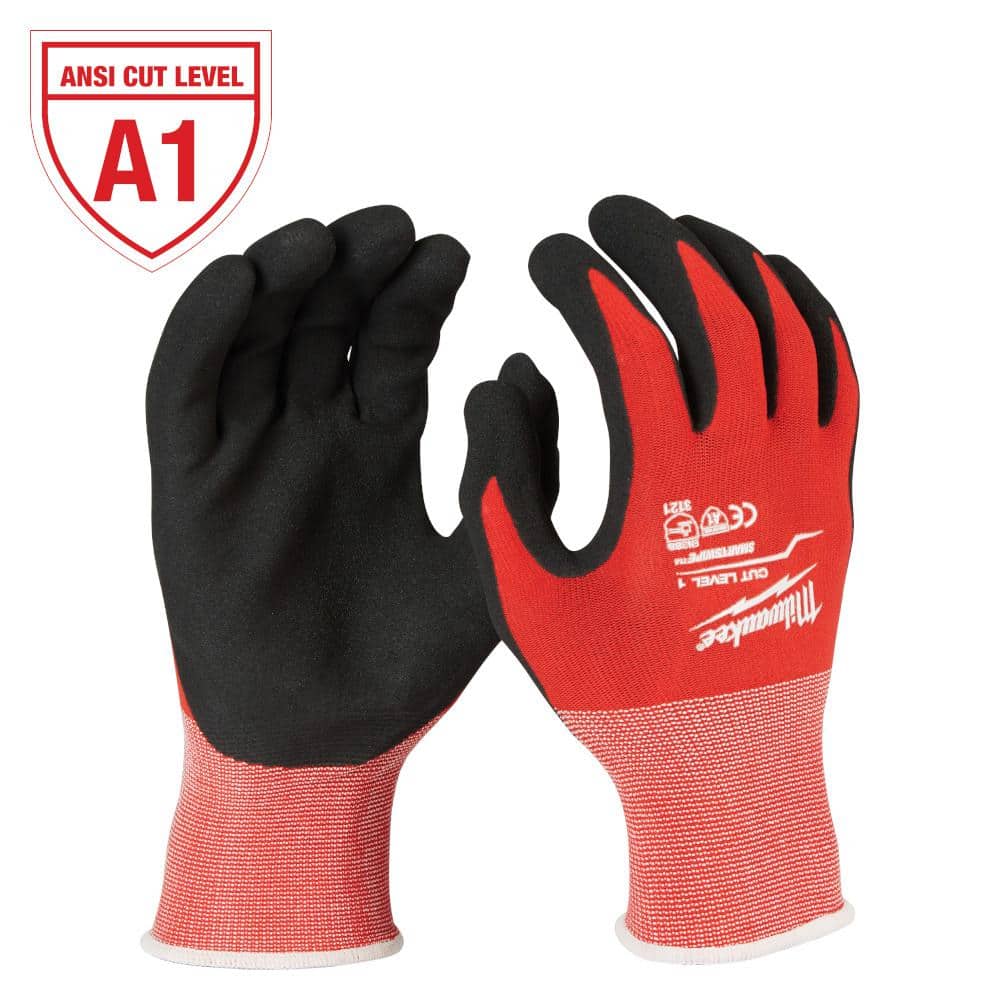 X-Large Red Nitrile Level 1 Cut Resistant Dipped Work Gloves