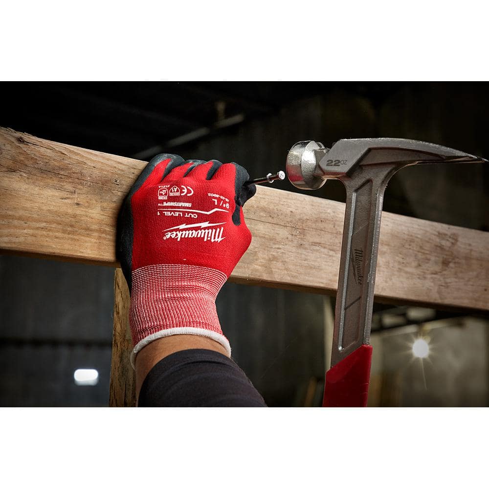 X-Large Red Nitrile Level 1 Cut Resistant Dipped Work Gloves
